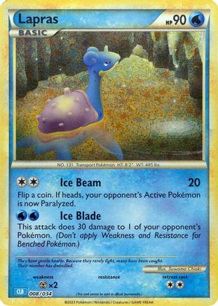 Lapras (008/034) [Trading Card Game Classic] Holofoil - Classic Collection