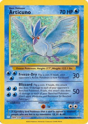 Articuno (009/034) [Trading Card Game Classic] Holofoil - Classic Collection