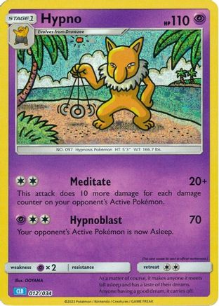 Hypno (012/034) [Trading Card Game Classic] Holofoil - Classic Collection
