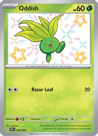 Oddish (092/091) [SV Paldean Fates] Holofoil - Shiny Rare