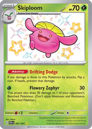 Skiploom (097/091) [SV Paldean Fates] Holofoil - Shiny Rare