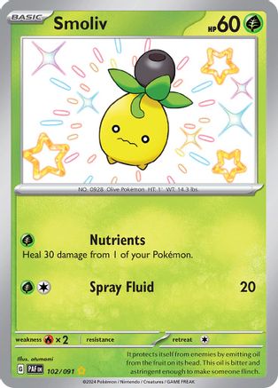 Smoliv (102/091) [SV Paldean Fates] Holofoil - Shiny Rare