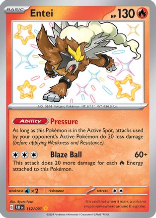 Entei (112/091) [SV Paldean Fates] Holofoil - Shiny Rare