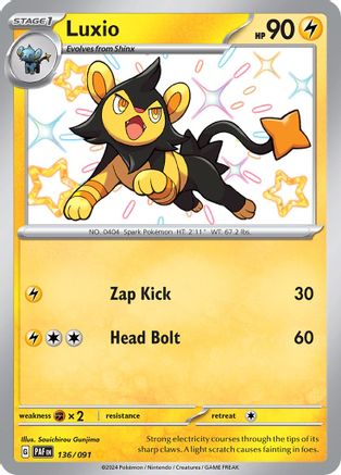 Luxio (136/091) [SV Paldean Fates] Holofoil - Shiny Rare