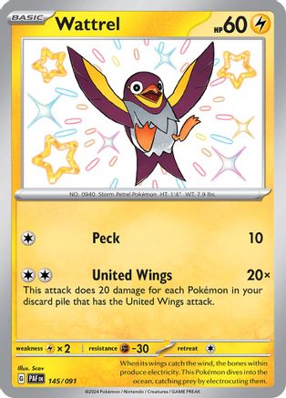 Wattrel (145/091) [SV Paldean Fates] Holofoil - Shiny Rare