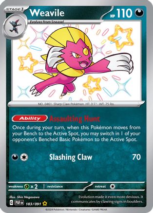 Weavile (183/091) [SV Paldean Fates] Holofoil - Shiny Rare