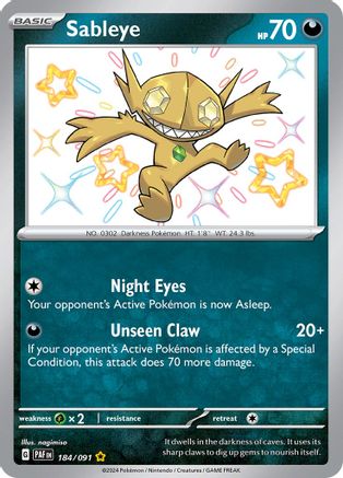 Sableye (184/091) [SV Paldean Fates] Holofoil - Shiny Rare