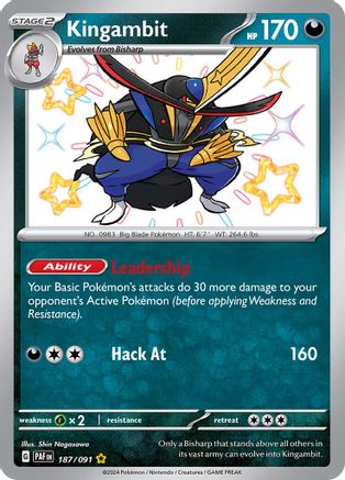 Kingambit (187/091) [SV Paldean Fates] Holofoil - Shiny Rare