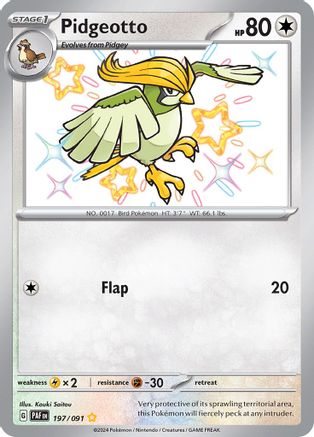 Pidgeotto (197/091) [SV Paldean Fates] Holofoil - Shiny Rare