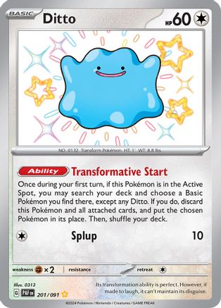 Ditto (201/091) [SV Paldean Fates] Holofoil - Shiny Rare
