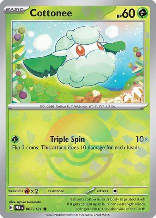 Cottonee (Poke Ball Pattern) (007) [SV Prismatic Evolutions] Holofoil - Common