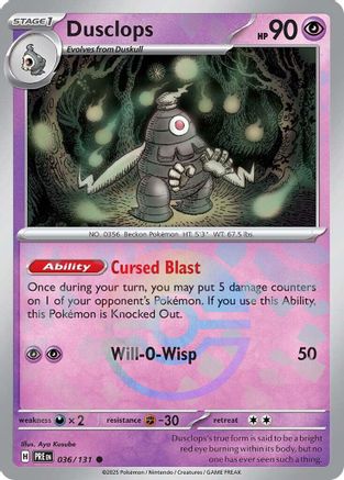 Dusclops (Poke Ball Pattern) (036) [SV Prismatic Evolutions] Holofoil - Common