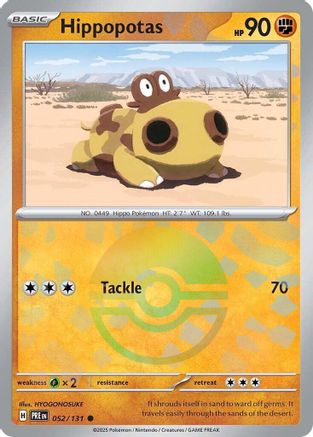 Hippopotas (Poke Ball Pattern) (052) [SV Prismatic Evolutions] Holofoil - Common