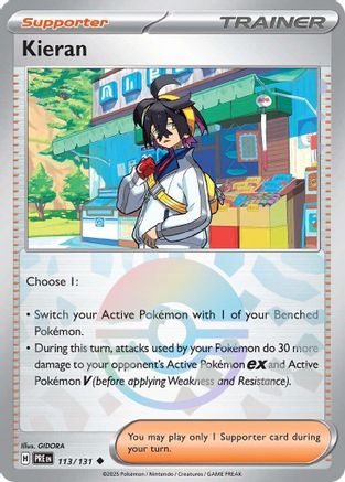 Kieran (Poke Ball Pattern) (113/131) [SV Prismatic Evolutions] Holofoil - Uncommon