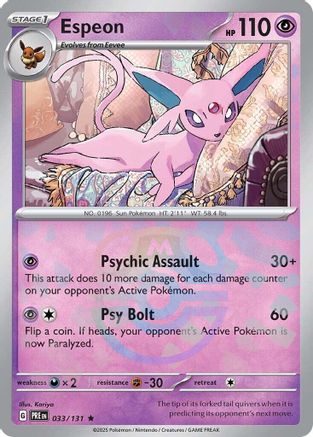 Espeon (Master Ball Pattern) (033) [SV Prismatic Evolutions] Holofoil - Rare