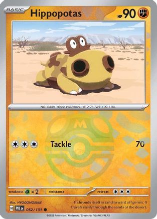 Hippopotas (Master Ball Pattern) (052) [SV Prismatic Evolutions] Holofoil - Common