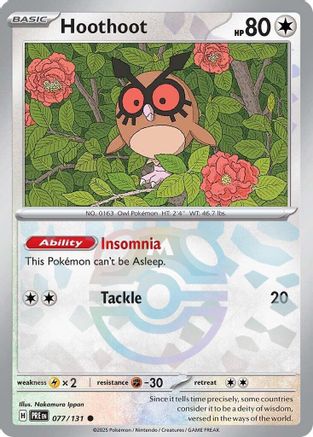 Hoothoot (Master Ball Pattern) (077) [SV Prismatic Evolutions] Holofoil - Common