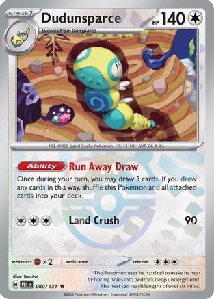 Dudunsparce (Master Ball Pattern) (080) [SV Prismatic Evolutions] Holofoil - Rare