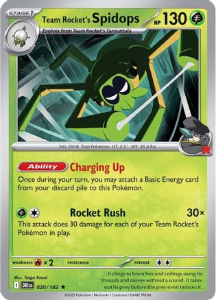 Team Rocket's Spidops (020/182) [SV10 Destined Rivals] Reverse Holofoil - Rare