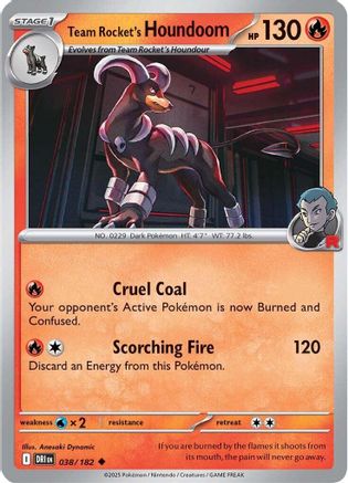 Team Rocket's Houndoom (038/182) [SV10 Destined Rivals] Reverse Holofoil - Uncommon