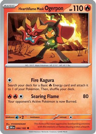 Hearthflame Mask Ogerpon (044) [SV10 Destined Rivals] Reverse Holofoil - Uncommon