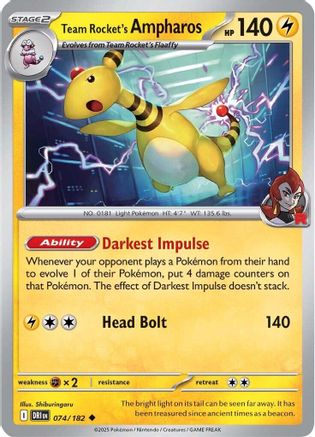 Team Rocket's Ampharos (074) [SV10 Destined Rivals] - Uncommon