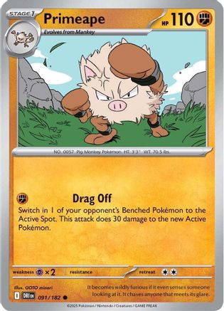 Primeape (091) [SV10 Destined Rivals] Reverse Holofoil - Common