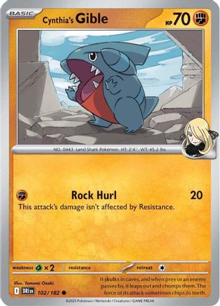 Cynthia's Gible (102) [SV10 Destined Rivals] - Common