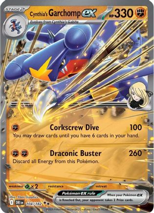 Cynthia's Garchomp ex (104/182) [SV10 Destined Rivals] Holofoil - Double Rare