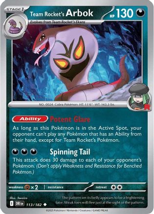 Team Rocket's Arbok (113) [SV10 Destined Rivals] Reverse Holofoil - Uncommon