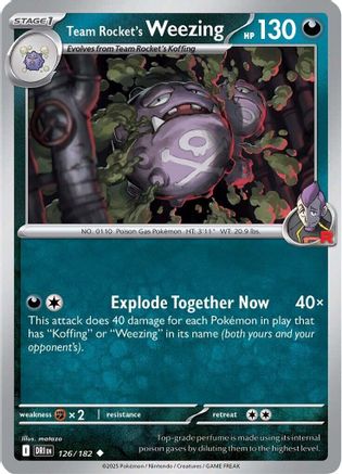 Team Rocket's Weezing (126/182) [SV10 Destined Rivals] Reverse Holofoil - Uncommon