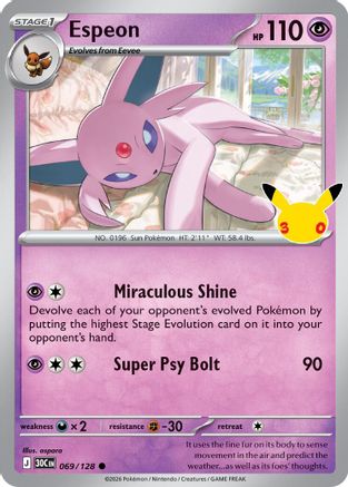 Espeon (069/128) [ME 30th Celebration] Holofoil - Common