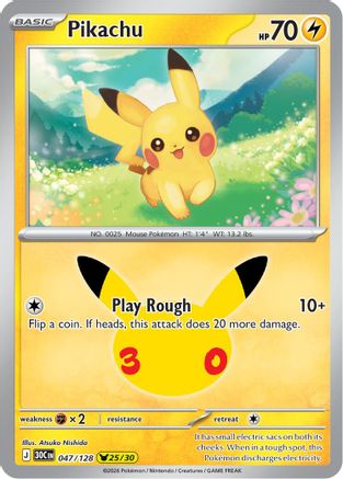 Pikachu (047/128) [ME 30th Celebration] Holofoil - Pikachu Rare