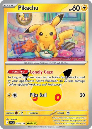 Pikachu (028/128) [ME 30th Celebration] Holofoil - Pikachu Rare