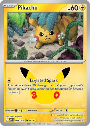 Pikachu (038/128) [ME 30th Celebration] Holofoil - Pikachu Rare