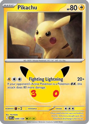 Pikachu (049/128) [ME 30th Celebration] Holofoil - Pikachu Rare