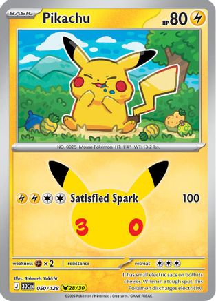 Pikachu (050/128) [ME 30th Celebration] Holofoil - Pikachu Rare