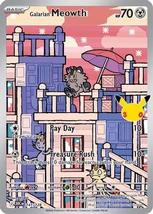 Galarian Meowth (141/128) [ME 30th Celebration] Holofoil - Illustration Rare