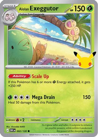 Alolan Exeggutor (002/128) [ME 30th Celebration] Holofoil - Common