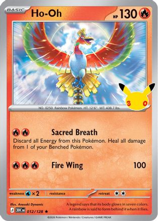 Ho-Oh (012/128) [ME 30th Celebration] Holofoil - Rare