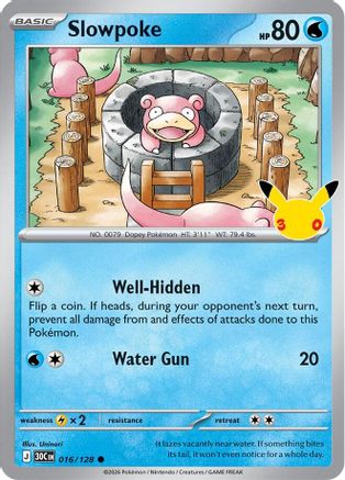 Slowpoke (016/128) [ME 30th Celebration] Holofoil - Common