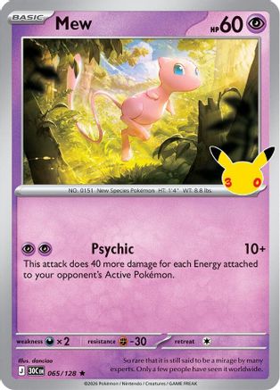 Mew (065/128) [ME 30th Celebration] Holofoil - Rare