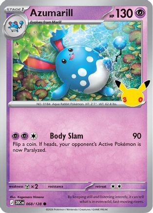 Azumarill (068/128) [ME 30th Celebration] Holofoil - Common