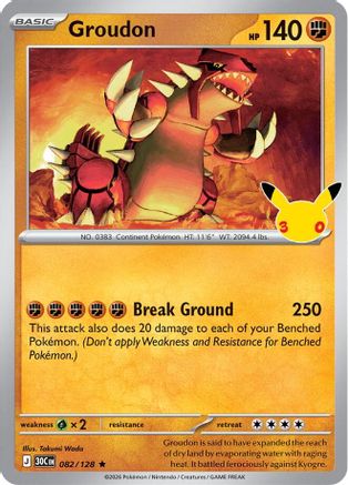 Groudon (082/128) [ME 30th Celebration] Holofoil - Rare