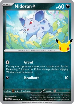 Nidoran F (087/128) [ME 30th Celebration] Holofoil - Common