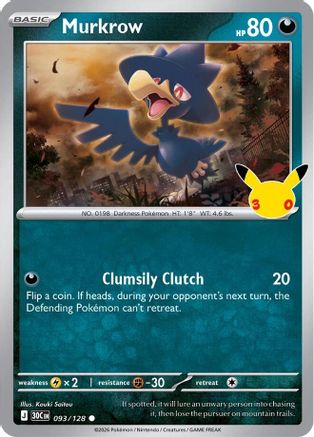 Murkrow (093/128) [ME 30th Celebration] Holofoil - Common