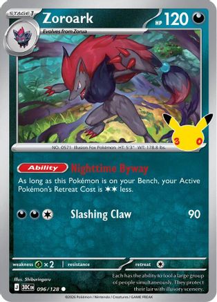 Zoroark (096/128) [ME 30th Celebration] Holofoil - Common