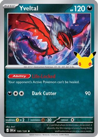Yveltal (100/128) [ME 30th Celebration] Holofoil - Rare