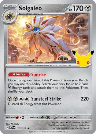 Solgaleo (105/128) [ME 30th Celebration] Holofoil - Rare