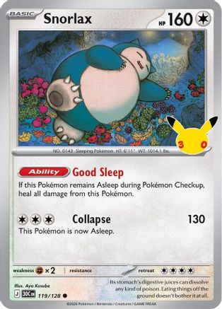 Snorlax (119/128) [ME 30th Celebration] Holofoil - Common